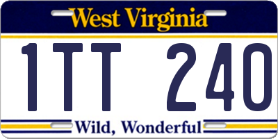 WV license plate 1TT240