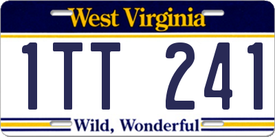 WV license plate 1TT241
