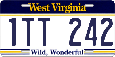 WV license plate 1TT242