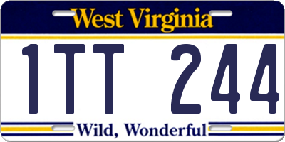 WV license plate 1TT244