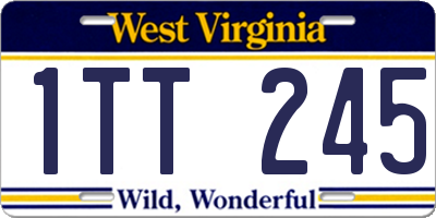 WV license plate 1TT245
