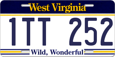 WV license plate 1TT252