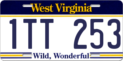 WV license plate 1TT253
