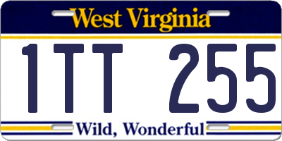 WV license plate 1TT255