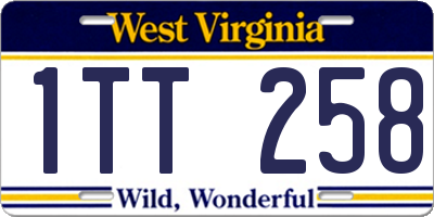 WV license plate 1TT258