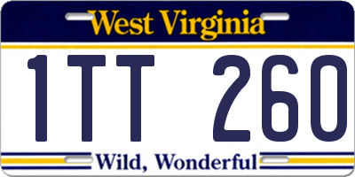 WV license plate 1TT260