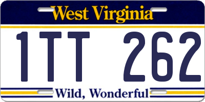 WV license plate 1TT262