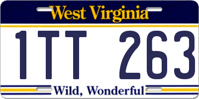 WV license plate 1TT263