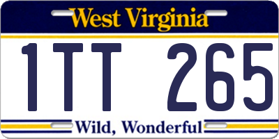 WV license plate 1TT265