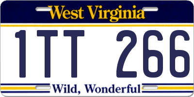 WV license plate 1TT266
