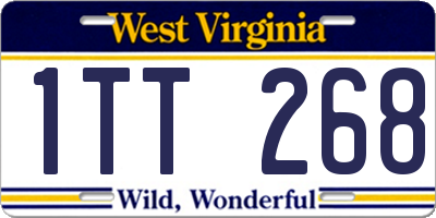WV license plate 1TT268