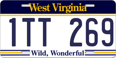 WV license plate 1TT269