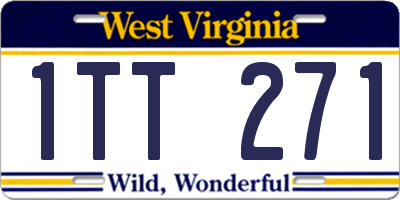 WV license plate 1TT271