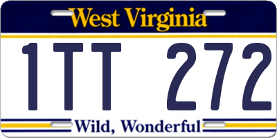 WV license plate 1TT272
