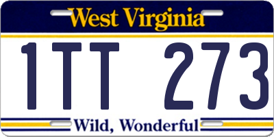 WV license plate 1TT273