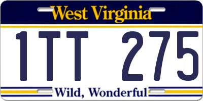 WV license plate 1TT275