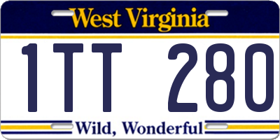 WV license plate 1TT280