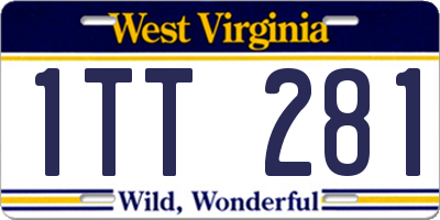 WV license plate 1TT281