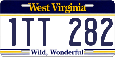 WV license plate 1TT282