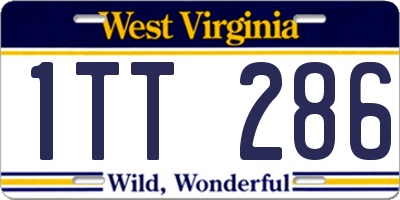 WV license plate 1TT286