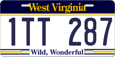 WV license plate 1TT287