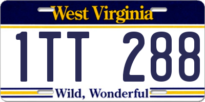 WV license plate 1TT288