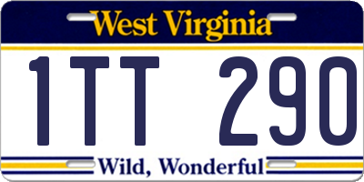 WV license plate 1TT290