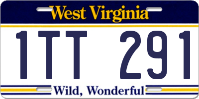 WV license plate 1TT291