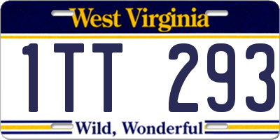 WV license plate 1TT293