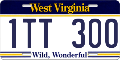 WV license plate 1TT300