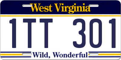 WV license plate 1TT301