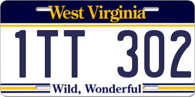 WV license plate 1TT302