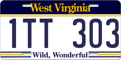 WV license plate 1TT303