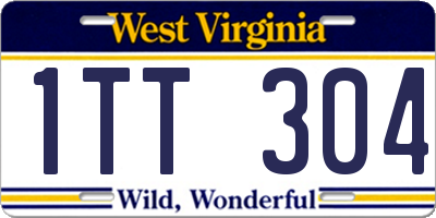 WV license plate 1TT304
