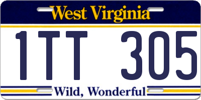 WV license plate 1TT305