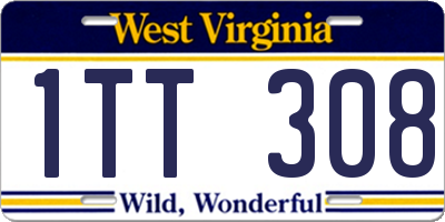WV license plate 1TT308