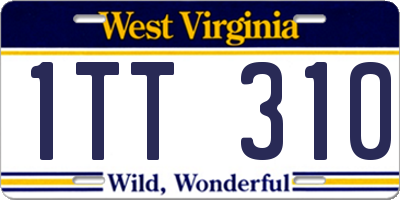 WV license plate 1TT310