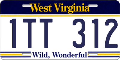WV license plate 1TT312