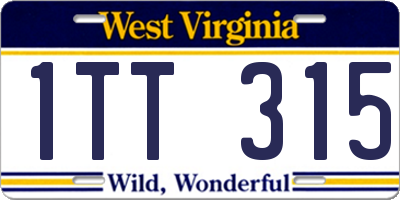 WV license plate 1TT315