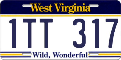 WV license plate 1TT317