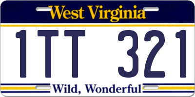WV license plate 1TT321