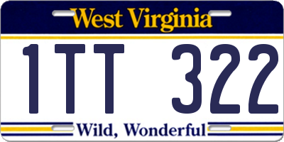 WV license plate 1TT322