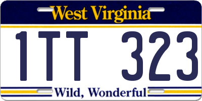 WV license plate 1TT323