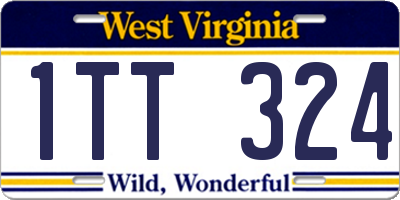 WV license plate 1TT324
