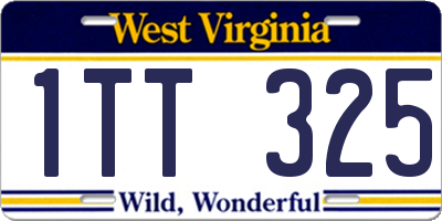 WV license plate 1TT325