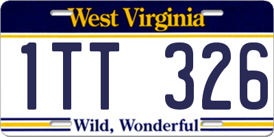 WV license plate 1TT326