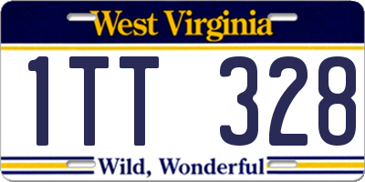 WV license plate 1TT328