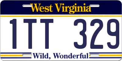 WV license plate 1TT329