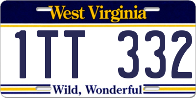 WV license plate 1TT332
