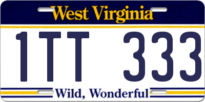 WV license plate 1TT333